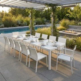 Tavolo In Alluminio Allungabile Telescopico 100x200-280 Cm Telex Bianco