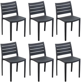 CABOT - set 6 sedie in polipropilene impilabile