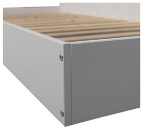 Letto singolo bianco in pino massiccio rete non inclusa 90x200 cm Carter – WOOOD