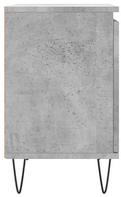 Comodino Grigio Cemento 40x30x50 cm in Legno Multistrato
