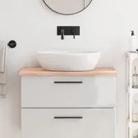 Piano Bagno 80x60x2 cm in Legno Massello Non Trattatocod mxl 98443