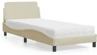 Letto con Materasso Crema 90x190 cm in Tessuto 3208309