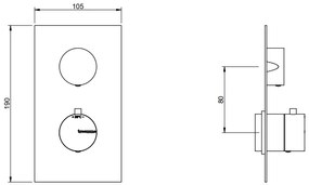 Treemme Up+ RWIT7287CC35 miscelatore doccia Termostatico incasso 1 uscita senza parte incasso cromo