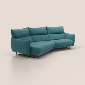 Monamour divano moderno angolare con opzione relax elettrico in microfibra smacchiabile impermeabile T11 petrolio