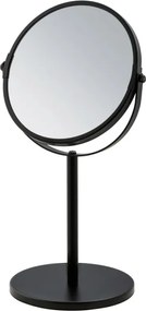 Specchio trucco da appoggio 34H in acciaio nero opaco con ingrandimento 3x
