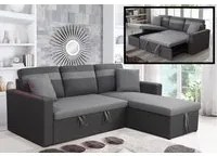 Divano letto contenitore, reversibile angolare, led, microfibra grigio chaise longue Sicorage Tuky