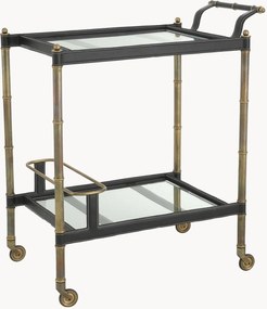 Carrello portabevande in metallo con ripiani in vetro Princess