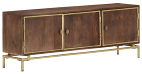 Mobile Porta Tv 120x30x46 Cm İn Legno Massello Di Mango /