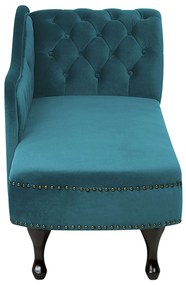 Chaise longue destra in velluto verde acqua NIMES Beliani