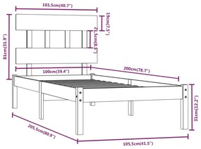 Giroletto Bianco in Legno Massello 100x200 cm