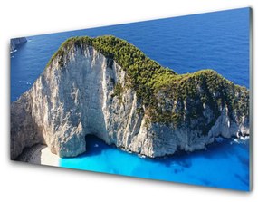 Quadro vetro acrilico Paesaggio marino di rocce 100x50 cm