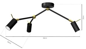 Faretto IRIS 3xGU10/MR11/40W/230V nero/oro