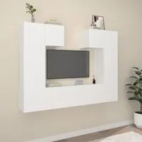 Set di Mobili Porta TV 6 pz Bianco in Legno Multistrato 3114454