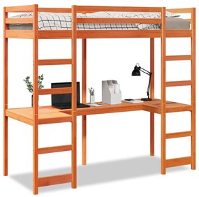 Giroletto Soppalco Senza Materasso Marrone Cera 75x190cm Pino /