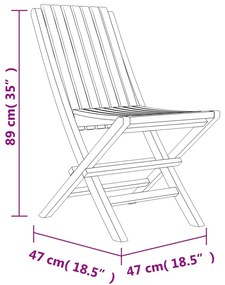 Sedie da Giardino Pieghevoli 6pz 47x47x89cm Legno Massello Teak