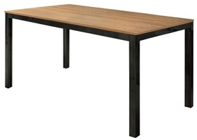 BERNARD - tavolo da pranzo moderno allungabile in acciaio e rovere da 140 x 80