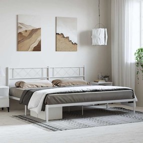 Giroletto Con Testiera Metallo Bianco 193x203 Cm /