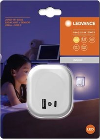 Ledvance- Lampada notturna LED con sensore e spina integrata e USB LUNETTA LED/12,5W/230V