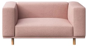 Poltrona relax rosa in tessuto bouclé Kukumo - Ame Yens