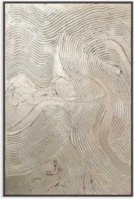 Quadro su tela incorniciato dipinto a mano Metallic Silver