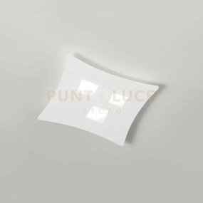 Isotta p/p - plafoniera colore bianco in metallo e alluminio 3 luci...