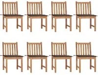 Sedie da Giardino con Cuscini 8 pz in Legno Massello di Teak 3073150