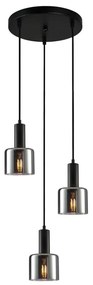 ITALUX PND-65342-3A-BK+SG - Lampadario a sospensione con filo SANTIA 3xE27/40W/230V nero