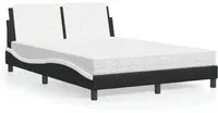 Letto con Materasso Nero e Bianco 140x200 cm in Similpelle 3208871