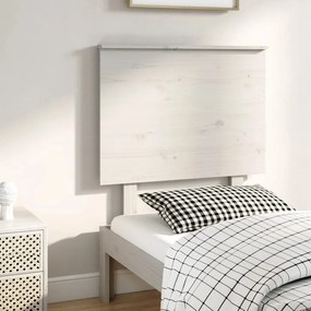 Testiera per letto bianca 79x6x82,5cm in legno massello di pino