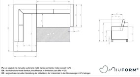 Divano letto angolare beige chiaro L, angolo destro Charming Charlie - Miuform