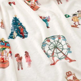Coperta per bambini bianca in micropile 150x200 cm Christmas Fairground – Belle &amp; Boo