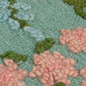 Tappeto color menta in lana tessuto a mano 200x290 cm Emilia Floral – Flair Rugs