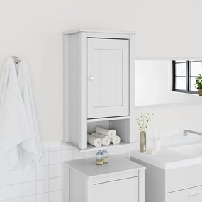 Mobile Da Bagno A Muro Berg Bianco 40x27x71,5 Cm Massello Pino /