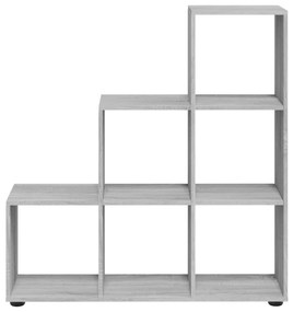 Libreria a scala grigio sonoma 107 cm in legno multistrato