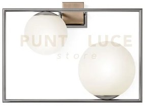 Buble applique a parete 2 sfere acciaio spazzolato particolari bron...