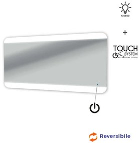 Specchio 70 X 136 LED con sensore touch retroilluminato bordi satinati