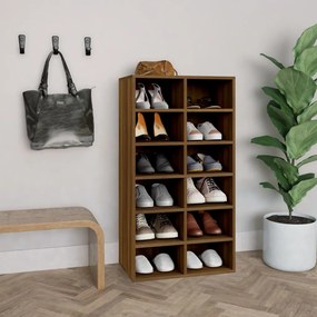 Scarpiera Rovere Marrone 54x34x100,5 Cm İn Legno Multistrato /