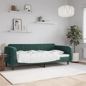 Letto Da Giorno Verde Scuro 90x200 Cm İn Velluto /