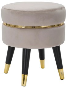 Pouf in velluto beige Paris - Mauro Ferretti