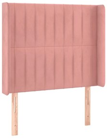 Testiera ad orecchio nera 93x16x118/128 cm in velluto