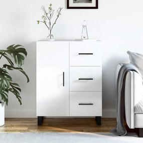 Credenza 69,5x34x90 cm in legno multistrato bianco lucido