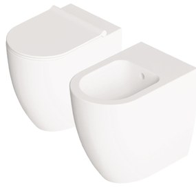 Coppia Di Sanitari a Terra Senza Brida Alice Ceramica "Form" Bianco Opaco