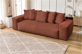 Divano color mattone con rivestimento in velluto a coste 280 cm Voltaire – Bobochic Paris