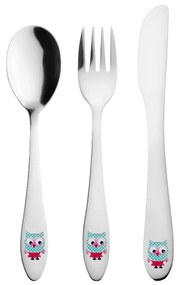 Posate per bambini in acciaio inox argento 3 pezzi - Orion
