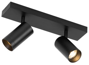 Faretto da soffitto moderno nero orientabile 2 luci - Jeana Luxe