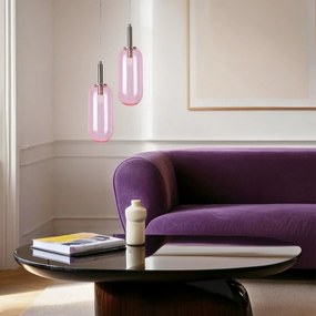 Lampadario LED viola con paralume in vetro ø 13 cm Fiuggi – Candellux Lighting