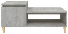 Tavolino salotto grigio cemento 100x50x45 cm legno multistrato