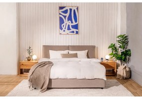 Letto matrimoniale imbottito grigio tortora con contenitore e rete inclusi 180x200 cm Myra Pillow – Bonami Selection