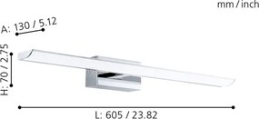 Eglo 33767-LED RGBW Illuminazione bagno TABIANO-C LED/15,6W/230V 60,5cm IP44+TC