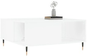 Tavolino da salotto bianco 80x80x36,5 cm in legno multistrato